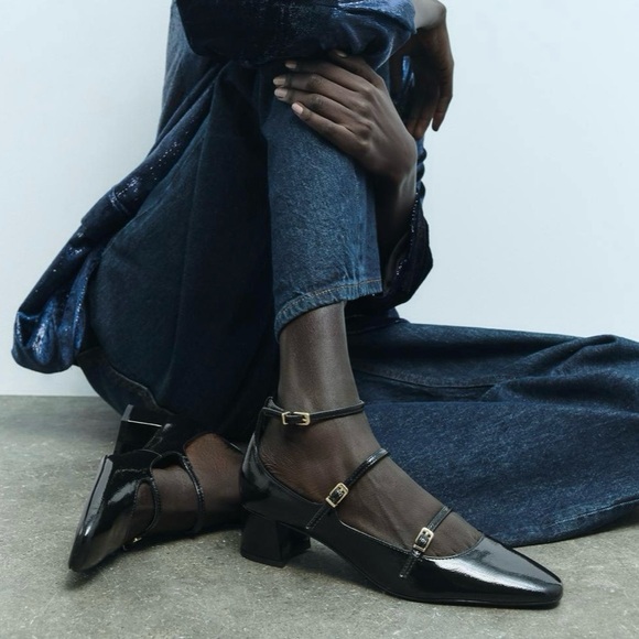 Zara black patent strappy maryjane heels - Picture 3 of 16